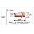 Tweco mig tobera de soldadura 25CT-75